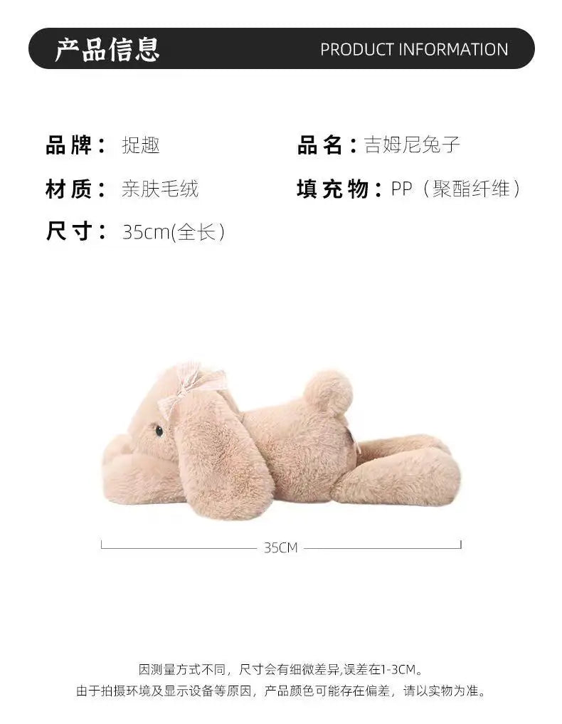 35cm New Simulated Shy Rabbit Doll Stuffed Plush Toy Cartoon Anime Cute Pillow Pillow Pillow Children's Birthday Gift Fun Doll - Spoiled Baskets
