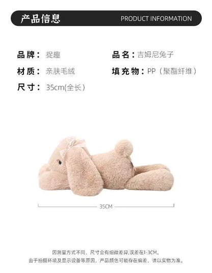 35cm New Simulated Shy Rabbit Doll Stuffed Plush Toy Cartoon Anime Cute Pillow Pillow Pillow Children's Birthday Gift Fun Doll - Spoiled Baskets